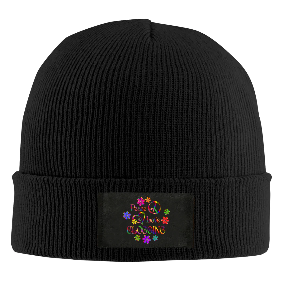 

Peace Love Clogging Beanie Hats For Men Women With Designs Winter Slouchy Knit Skull Cap