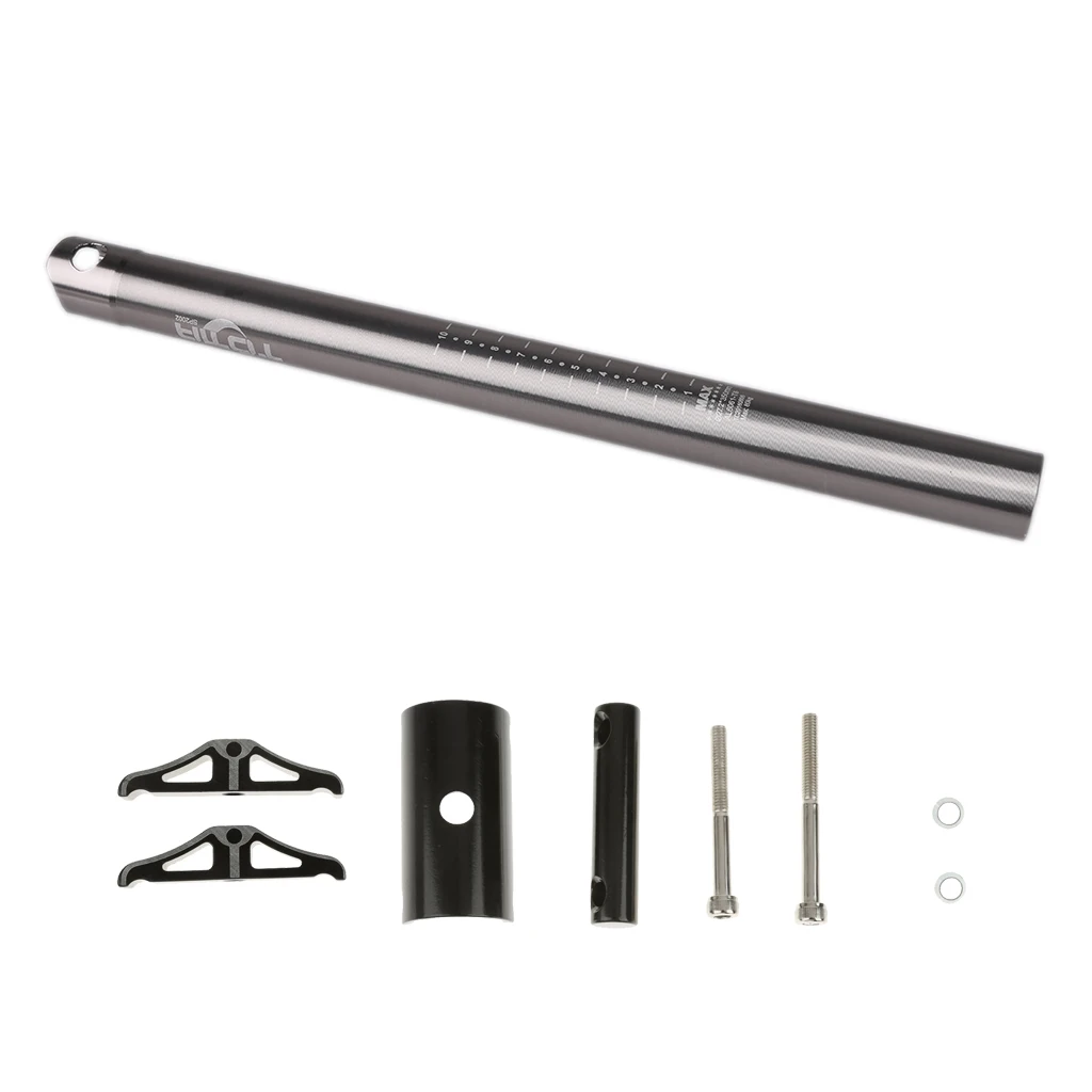 Titanium CNC алюминиевый Подседельный штырь для горного велосипеда MTB 27,2x350 мм - Цвет: Titanium