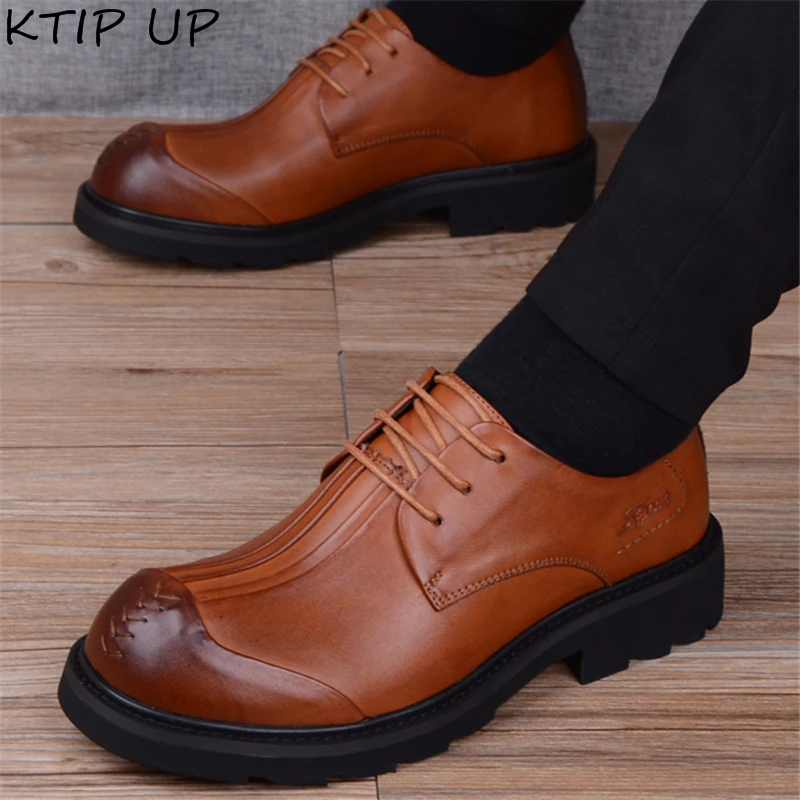 Туфли мужские из натуральной кожи деловой стиль повседневная офисная обувь с