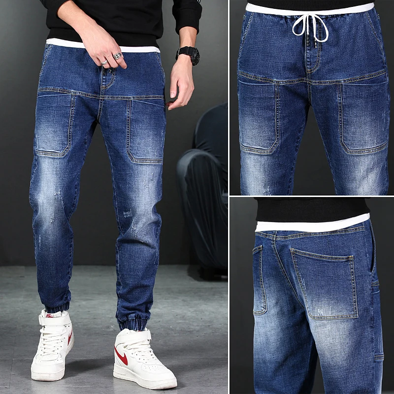 Джинсы мужские классические деловые современные эластичные штаны из денима