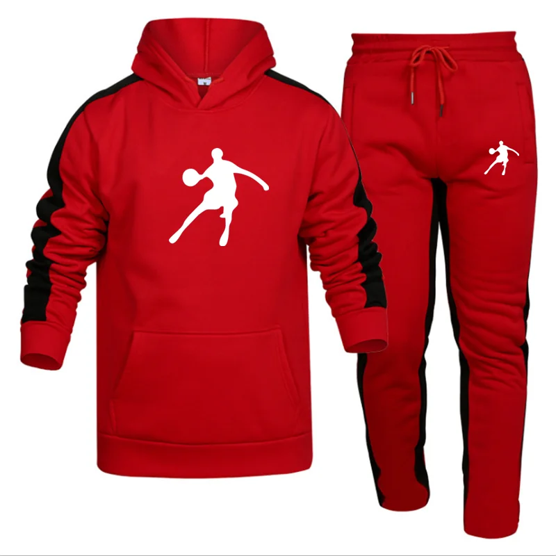 

2021 Winter Brand Tracksuits Men's sets Long Sleeve Pullover + Jogging Trousers 2pcs Sets Fitness Running Suits sportswer Male