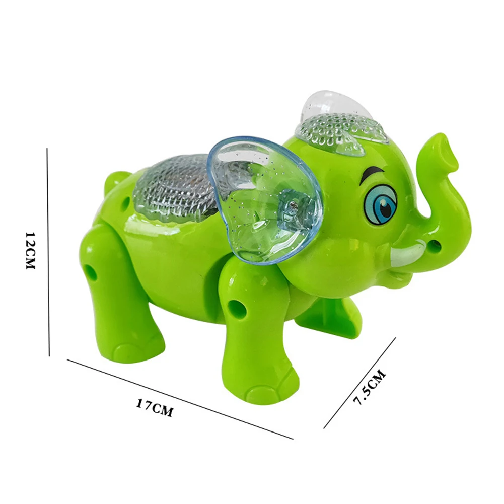

Funny Electric Walking Flashing LED Elephant Animal with Music Leash Kids Toy