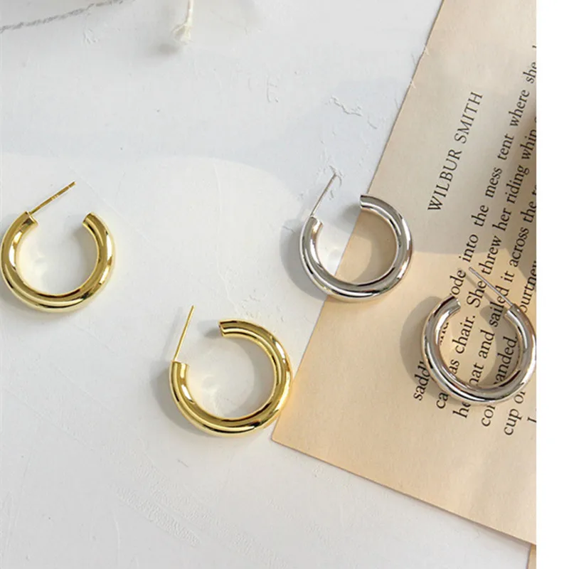 YIZIZAI Модные посеребренные серьги для женщин мини маленькие кольца круглые с