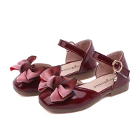 girls spring new princess mary jane shoes summer red with bow kids fashion flat sandals for girls children shallow dress shoes