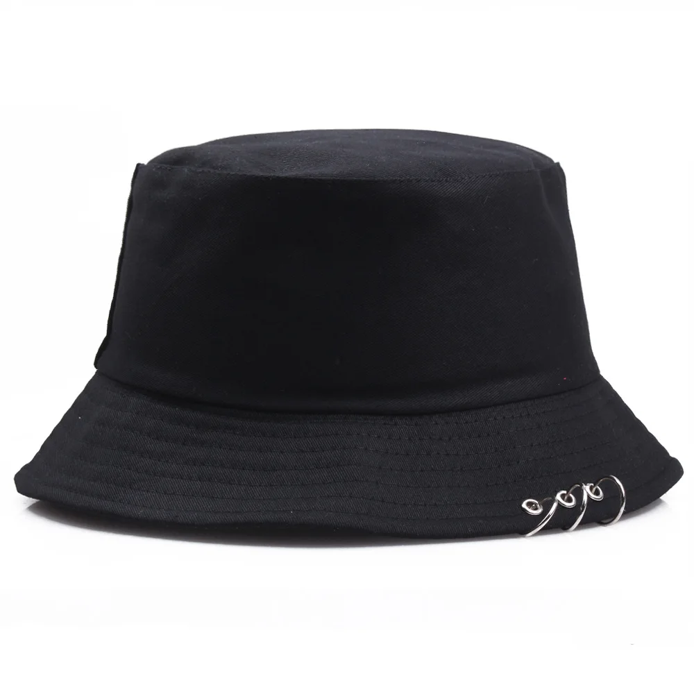 

Rings Streetwear Bucket Hats For Women And Men Casual Girls Hip Hop Fashion Panama Caps Summer Black Pink Cotton Fisherman's Hat