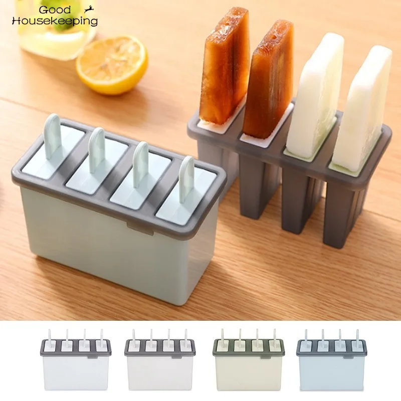 

Food Grade Silicone Ice Cream Makers DIY Ice Cream Mold with 4PCS Popsicle Sticks Ice lolly Moulds Baking Tools