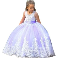 white blue first communion dresses girls water soluble lace infant toddler pageant flower girl dresses for weddings and party
