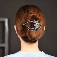 new women elegant vintage flower crystal hair claws hairstyle make headband fashion girls hair accessories clips barrettes