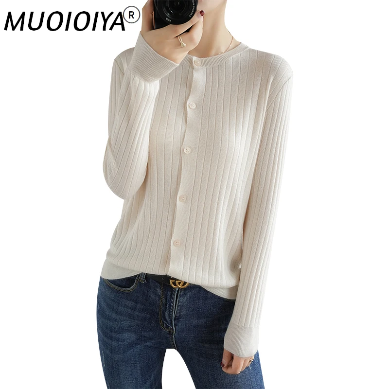 

2022 Autumn and Winter New Cashmere wool Soft Single Breasted Cardigan O-Collar Sweaters Fashion Comfortable Soft