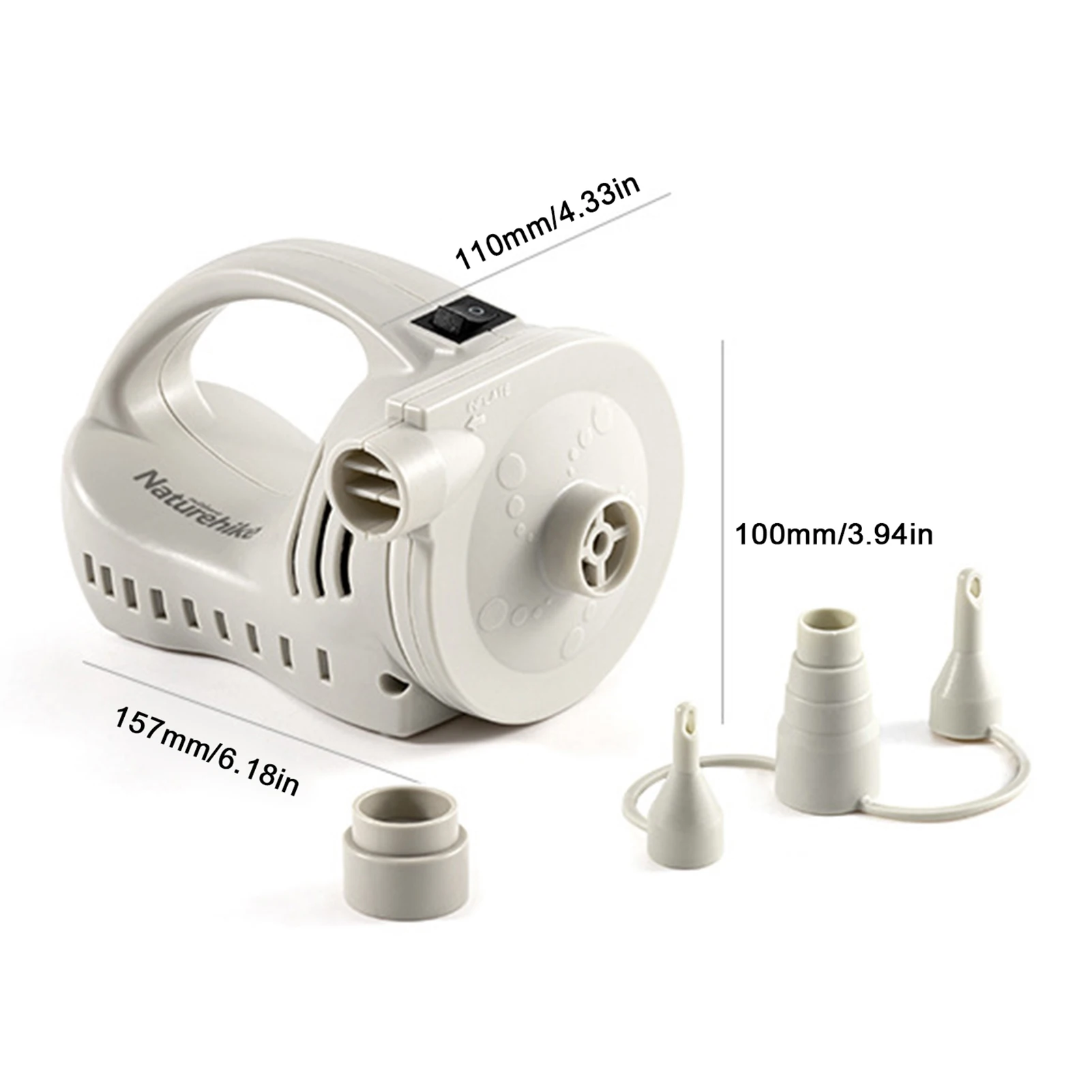 

Outdoor Electric Air Pump 0.6psi External Portable Inflator Pump For Camping Mat Swimming Rings Floats Mats Airbeds Air Pump