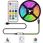 Индивидуально Адресуемая светодиодная RGB ленсветильник WS2812B с USB, 5 в постоянного тока, 21 клавиша, комплект пульта дистанционного управления