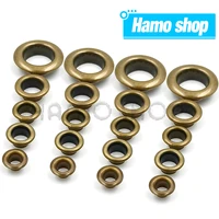 200pcs hole metal eyelets grommets copper color with washer for diy leathercraft accessories shoes belt cap bag tags clothes