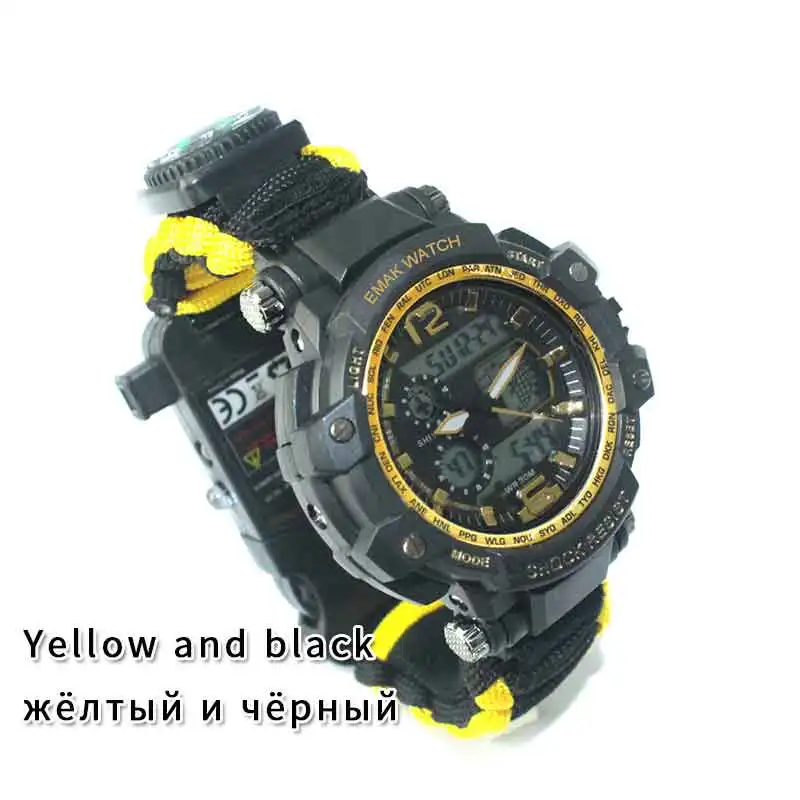 

Outdoor cool multi-functional SOS whistle survival watch fashion trend men's watch strap