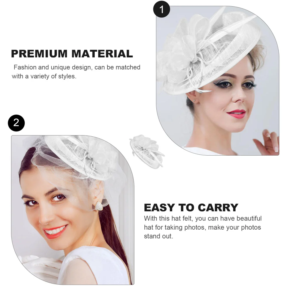 

1pc Flax Hat Felt Practical Mesh Hat Felt Cap Accessories DIY Supplies