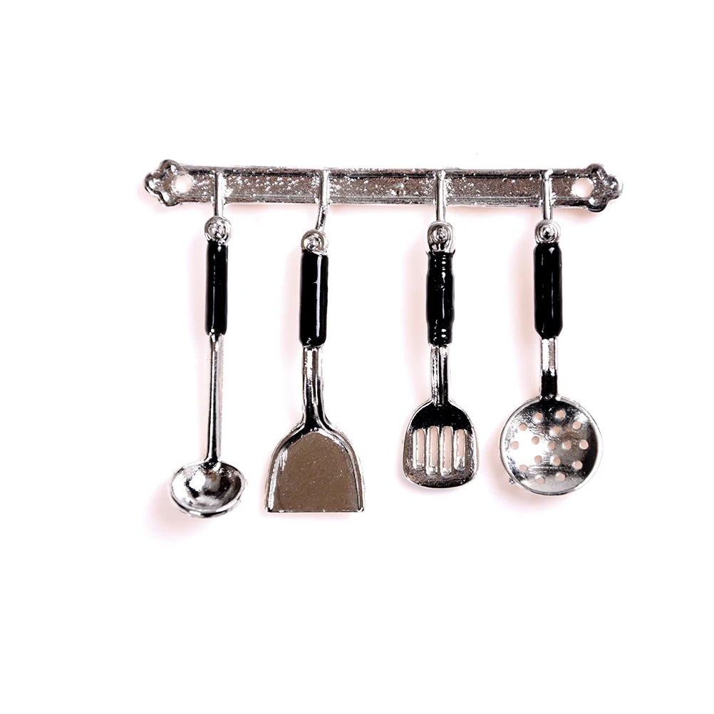 

1set 1/12 Scale Dollhouse Miniature Metal Frypan Frying Pans Cooking Pot Cookware Kitchen Accessories