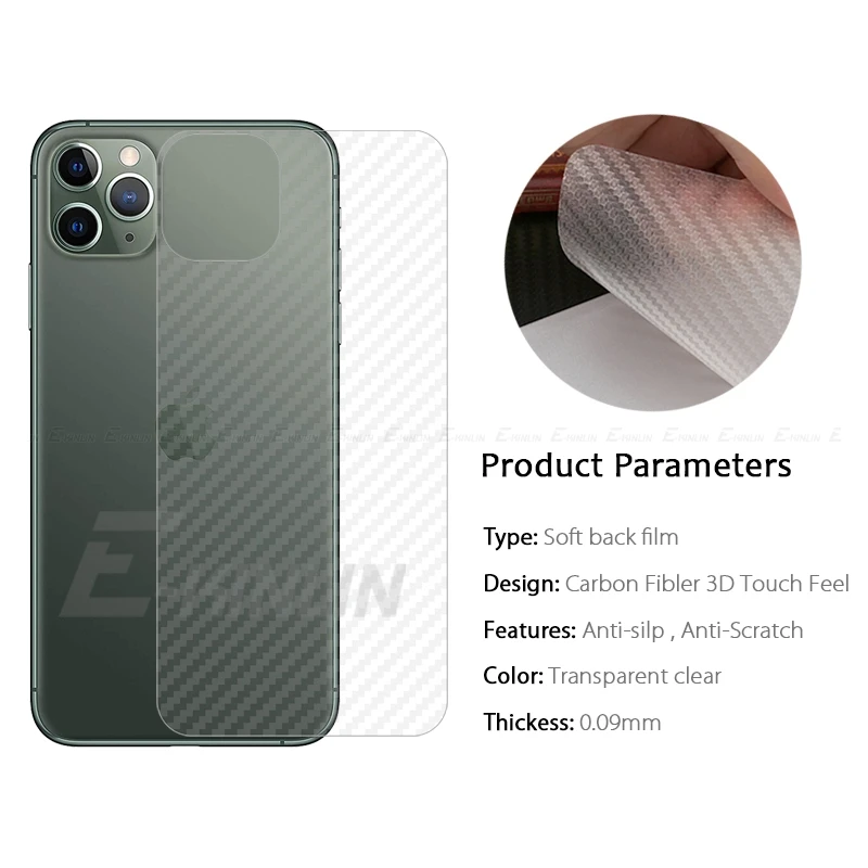 Защитная задняя крышка для iPhone 11 Pro XS Max XR X 8 7 6 6S Plus SE 5 5S защитная пленка из углеродного волокна не закаленное стекло