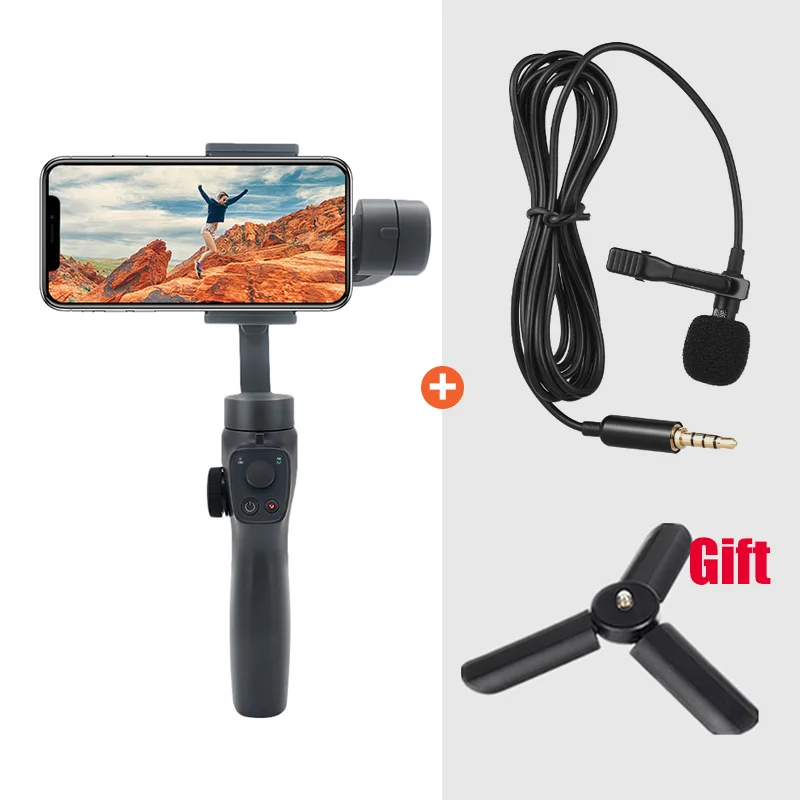 add mic Beyondsky Eyemind 2 3-осевой Ручной Стабилизатор Gopro Экшн камеры Gimbal для iphone и Android телефон сумка для переноски штатив подарки VS DJI Osmo 2 - Цвет: add mic