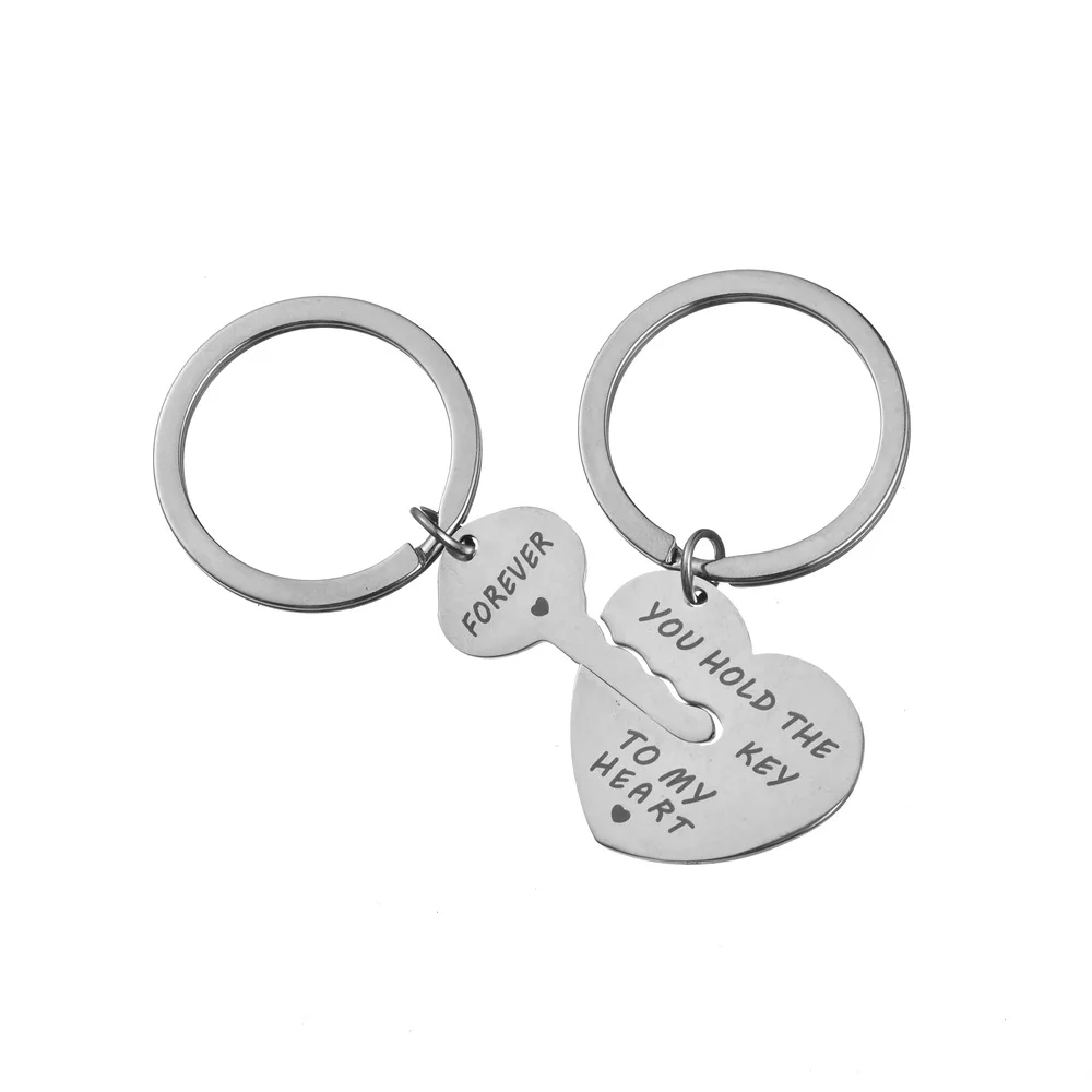 1 пара аксессуары для автомобильных ключей I LOVE YOU брелок сердце серебристый