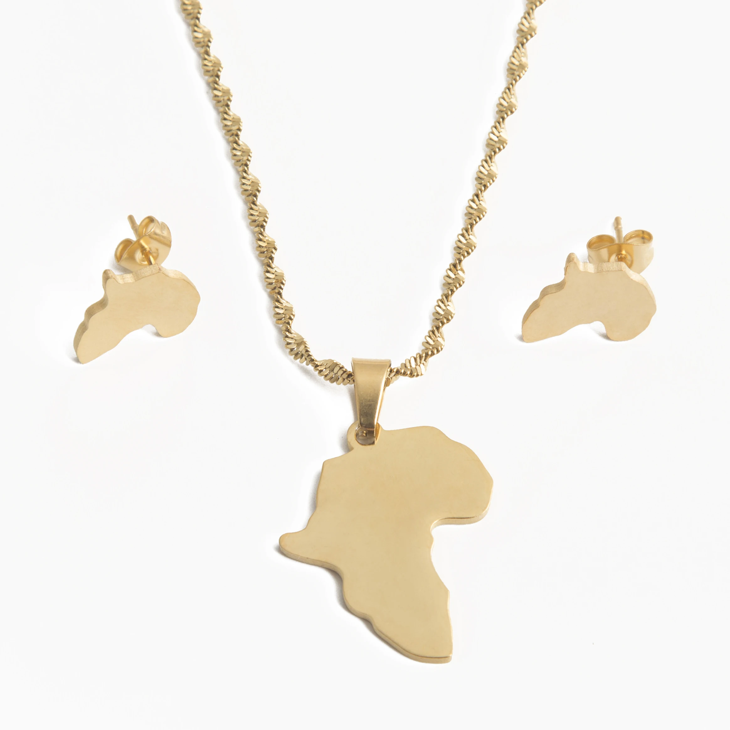 Ювелирные украшения для женщин ожерелье и серьги цвет под золото африканские