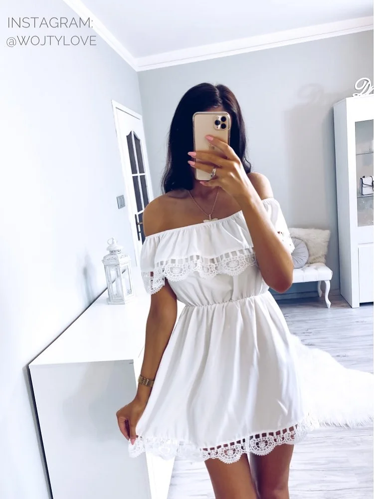 Женские летние платья для девочек белое кружевное платье мини Вечерние