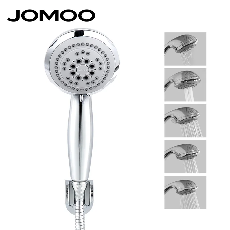 JOMOO, насадка для душа высокого давления, 5 струй, водосберегающая, абс покрытие, душ, 3,5 дюймов, насадка для душа с держателем для шланга из нержавеющей стали