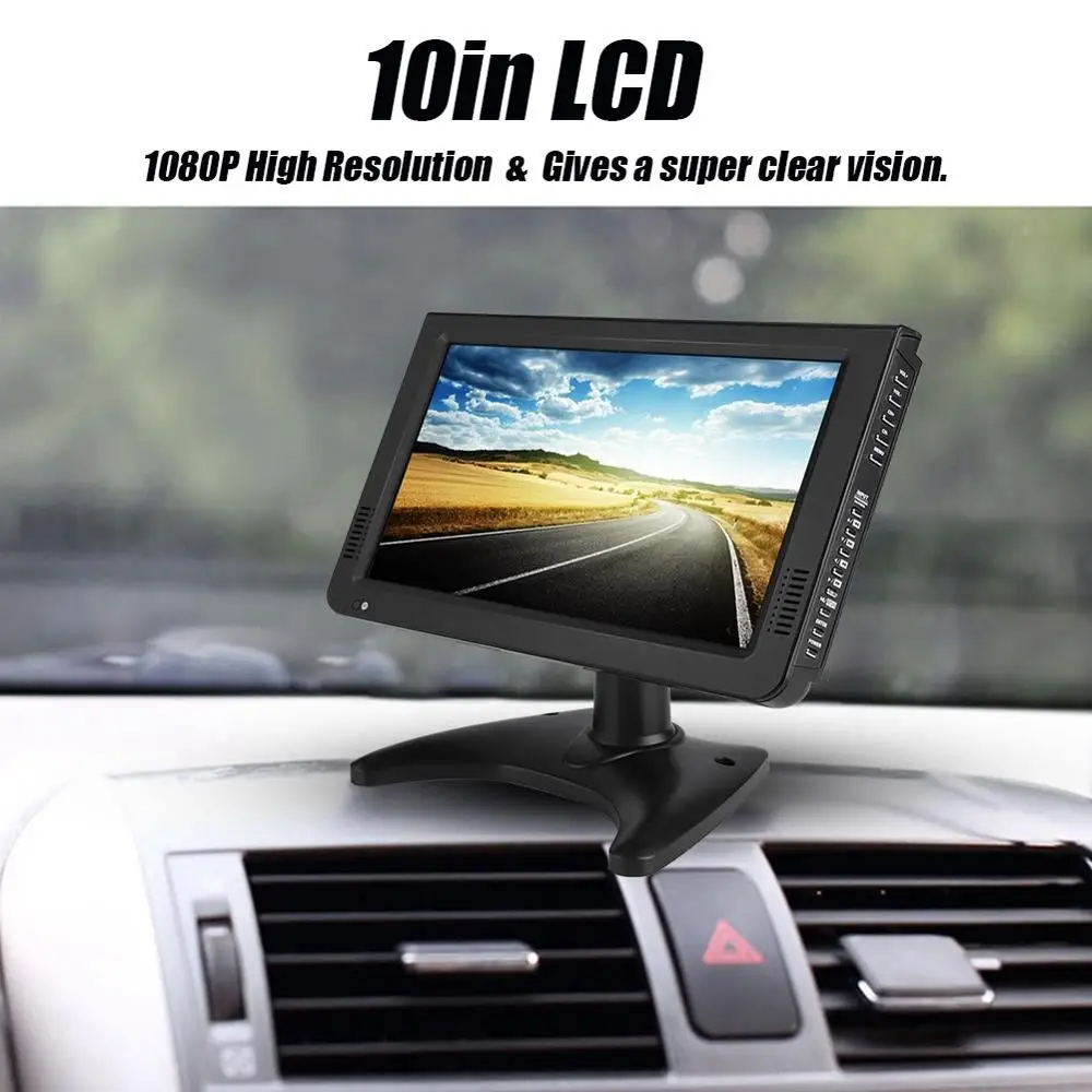 LEADSTAR 10 дюймов экран DVB-T2 16:9 1080P Автомобильный цифровой ТВ Стерео окружающий Портативный ТВ