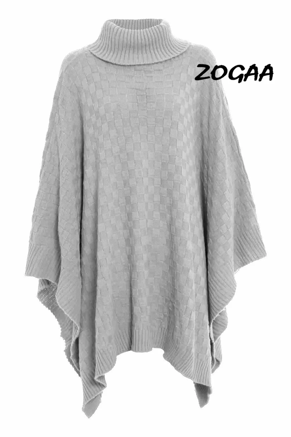 ZOGAA 2020 Новая женская накидка шали вязаная поло с воротником хомутом свитер пончо