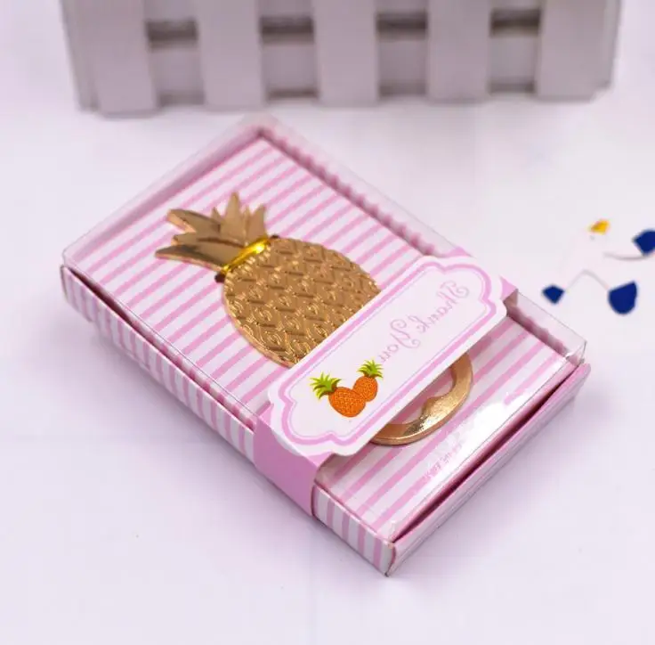 

200pcs/lot Fast Shipping Wedding Favors Party Favors Gift Gold Pineapple Bottle Opener Wholesale