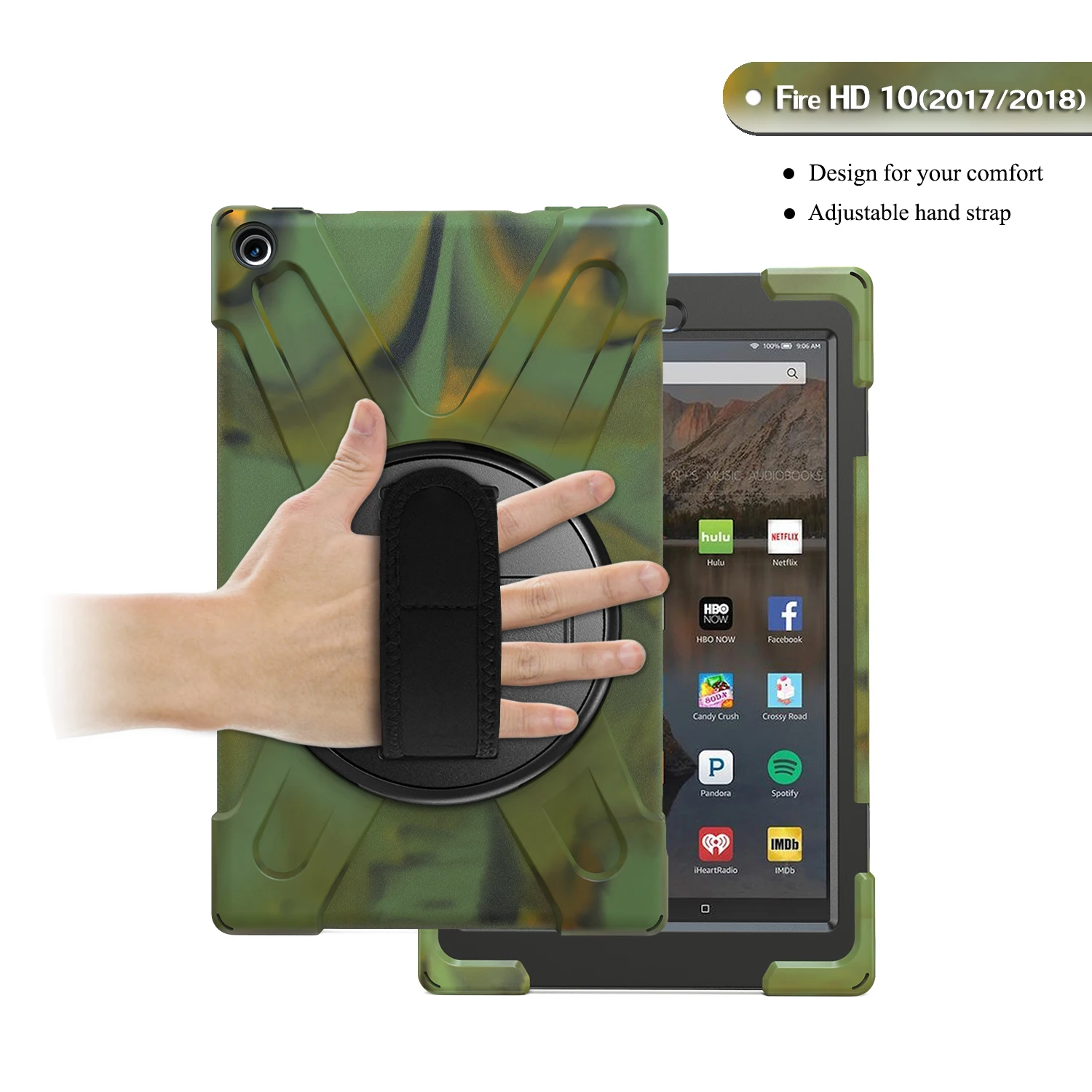 Чехол для планшета для Amazon Fire HD 10 чехол Чехол Funda дети Безопасный противоударный сверхмощный силиконовый Жесткий подставка для рук держатель