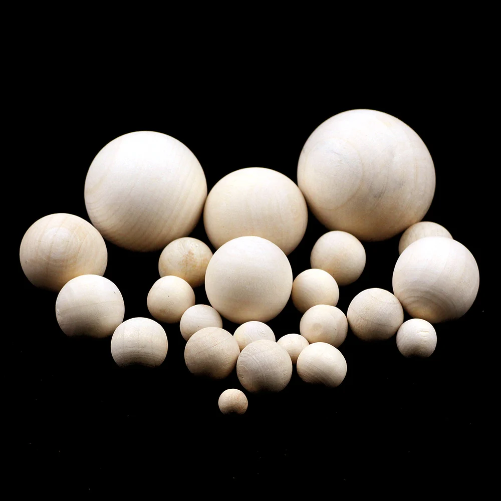 

No Hole Natural Ball Round Spacer Wood Beads Eco-Friendly Wooden Beads for Jewelry making bracelet Crafts DIY Findings