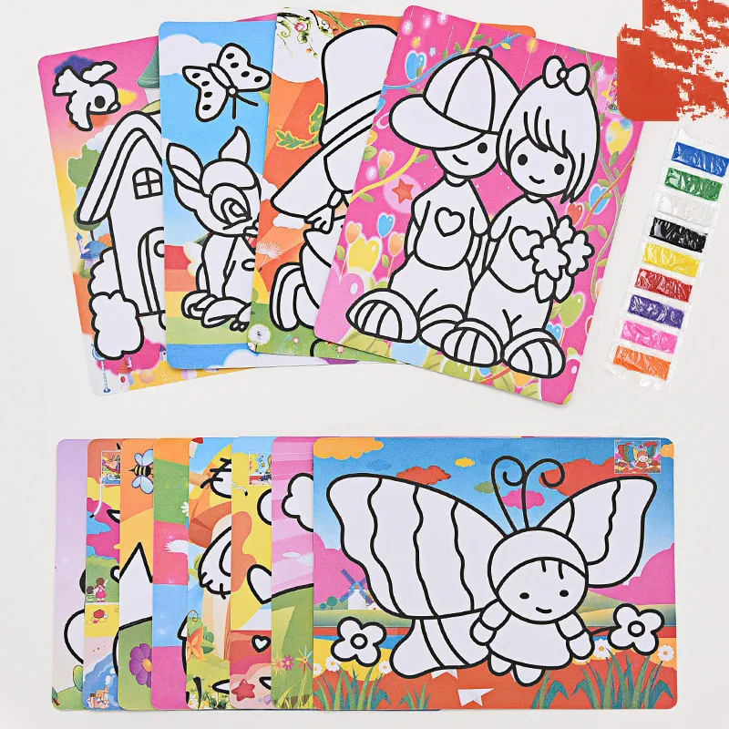 27 см большая картина с песком для детей Сделай Сам цветной рисунок креативные