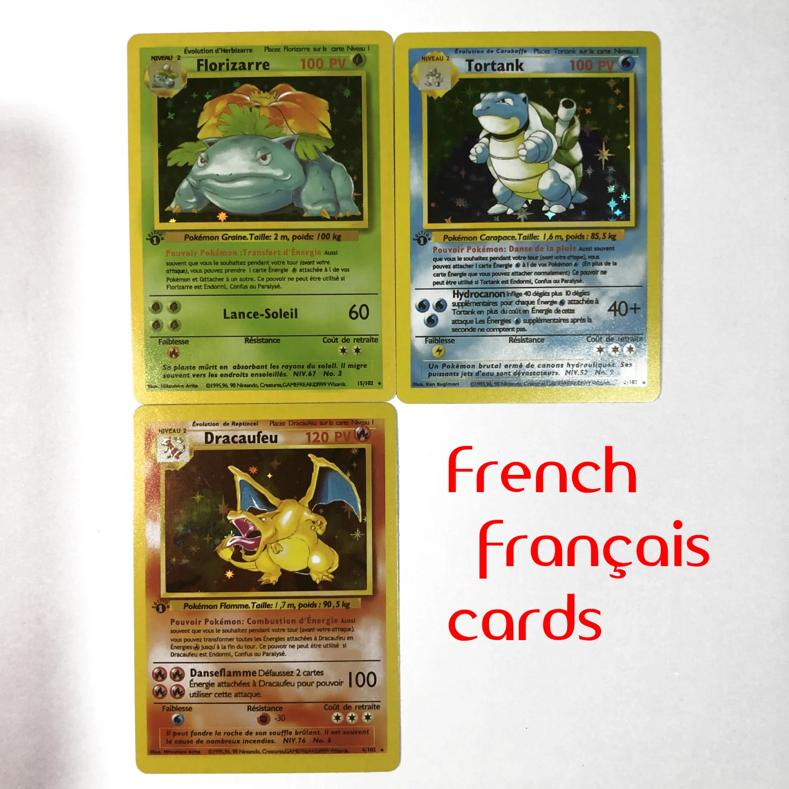 Покемон французская карта первое издание 1996 лет сделай сам флэш-карты Charizard blastise