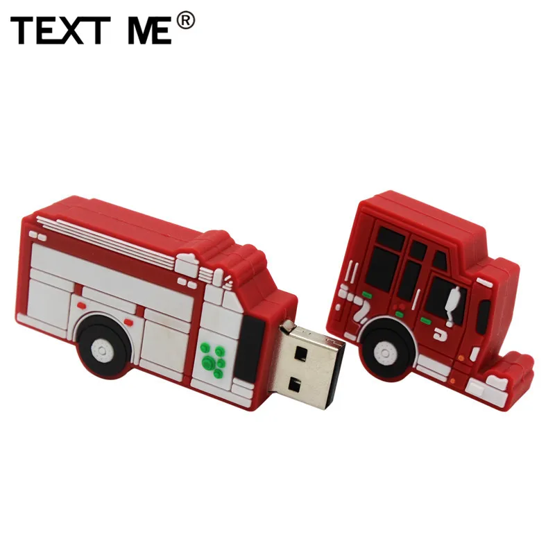 TEXT ME мультяшная модель пожарного грузовика usb2.0 4 ГБ 8 16 Флешка USB флешка креативный