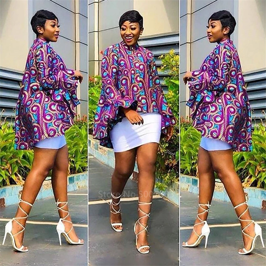 Африканская одежда Новинка 2021 с длинным рукавом Дашики принт Анкара Макси топ