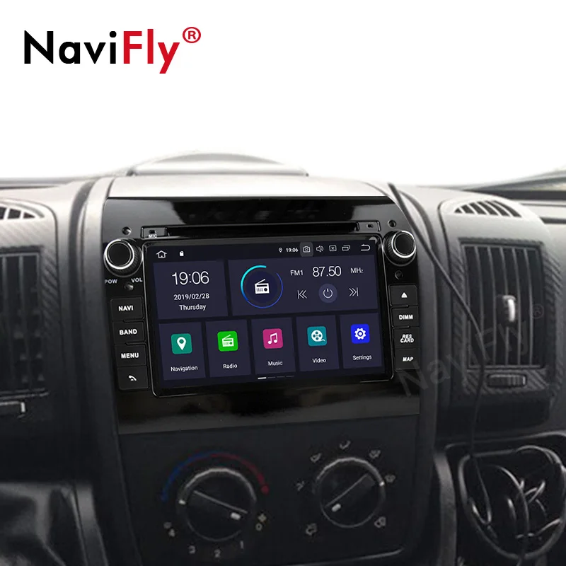 NaviFly Android 9,0 Восьмиядерный автомобильный DVD gps навигационный плеер для FIAT DUCATO автомобильный Радио стерео плеер с поддержкой Wi-Fi OBD DAB