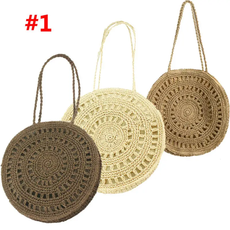 Женская богемная Летняя Пляжная сумка через плечо сумка-тоут плетеная Сумка
