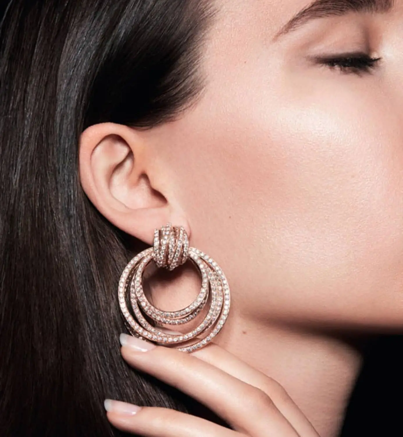 

LARRAURI Trendy Cubic Zircon Crystal CZ Dubai Bridal Earring Twist Circle Dangle Earrings For Women Wedding Fashion Jewelry 2019