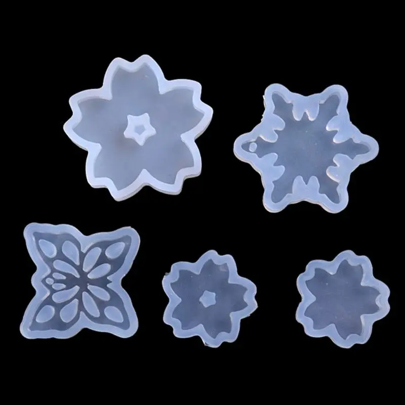 

5Pcs Snowflake Flower Pendant Molds Kit Cherry Blossom Resin Mold Jewelry Making