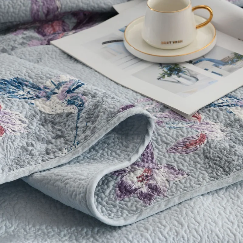 Комплект постельного белья CHAUSUB из 3 предметов Хлопковое одеяло покрывало на