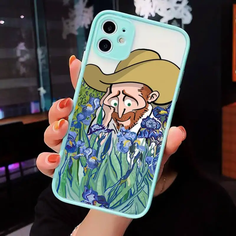

Aesthetic Van Gogh graffiti Phone Case Matte Transparent for iPhone 7 8 11 12 s mini pro X XS XR MAX Plus cover funda
