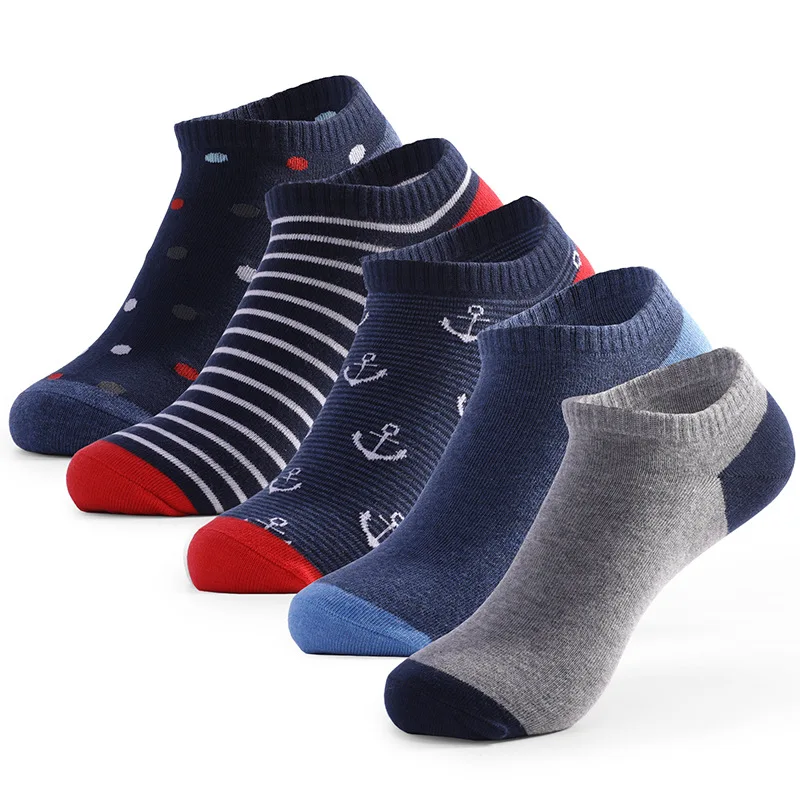 Enlarge 2020 New High Quality Men's boat Socks Cotton Summer Sports Large Size Breathable Socks Shallow Mouth low-top Male Socks