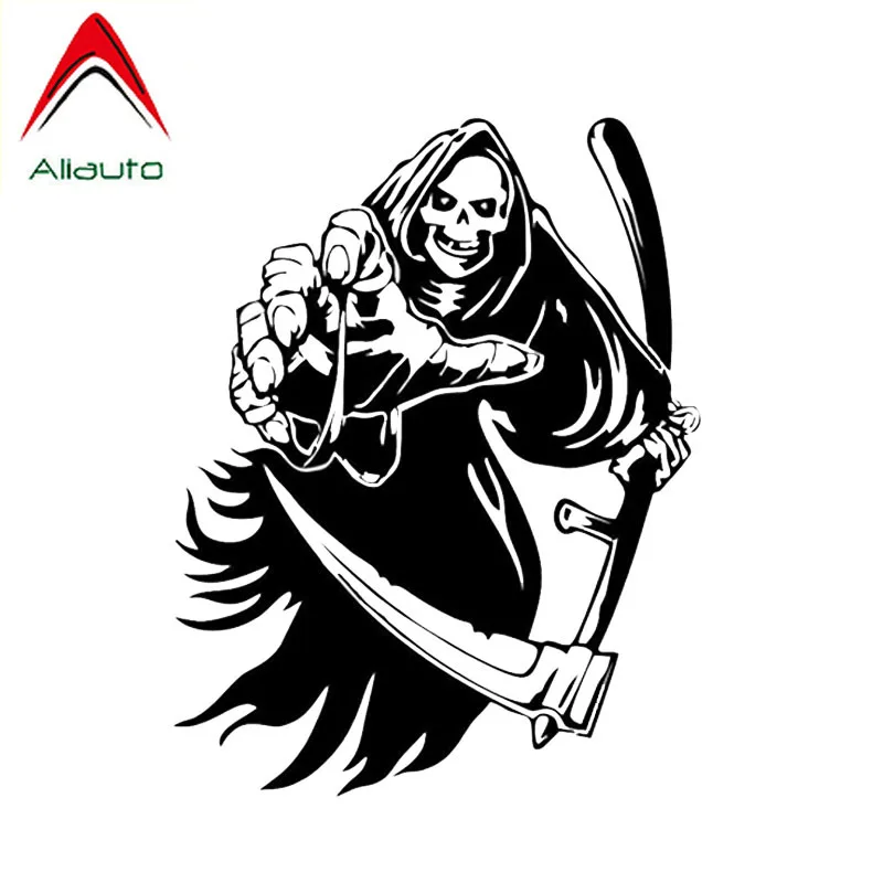 

Aliauto Coolest Cartoon Car Sticker Skull Terrorist Graphic Decoration Motorcycle Automobile Accessories Vinyl,16cm*12cm