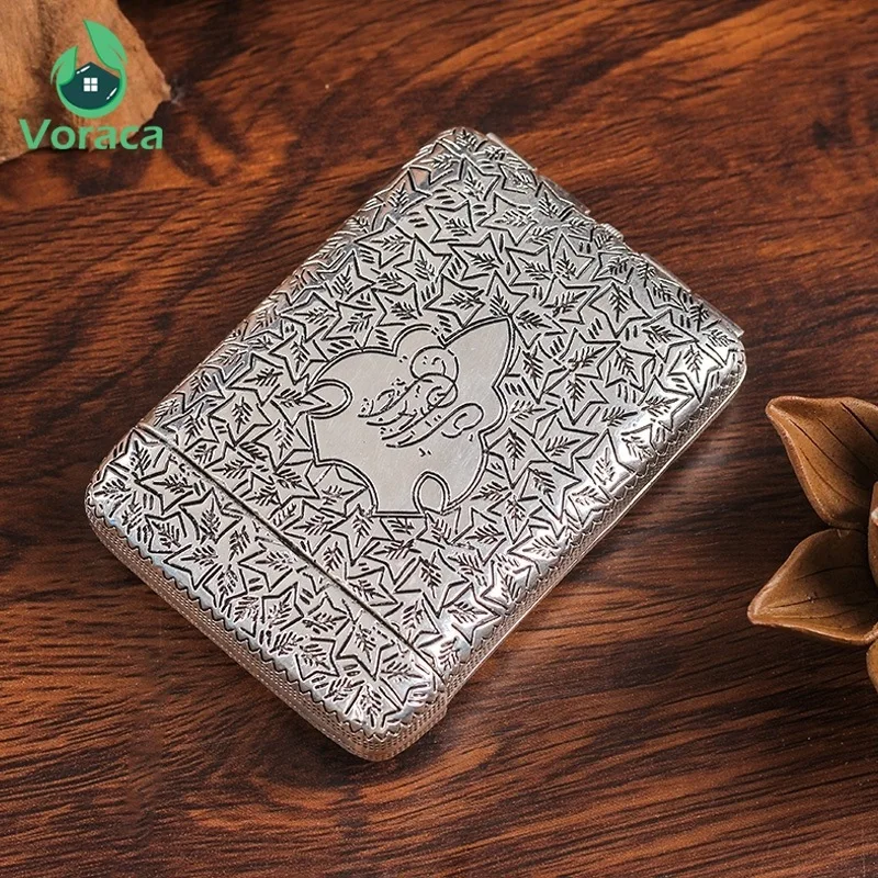 

Retro Hand-carved Metal Cigarette Case for 14 Cigarettes Portable Peaky Blinders Shelby Same Style Cigarette Box Smoking Tools