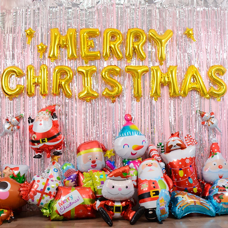 

Merry Christmas Balloons Globos Navidad 2021 Decoration Natal for Home Noel Decor Gift 2022 Natale Xmas Party Helium Foil Ballon