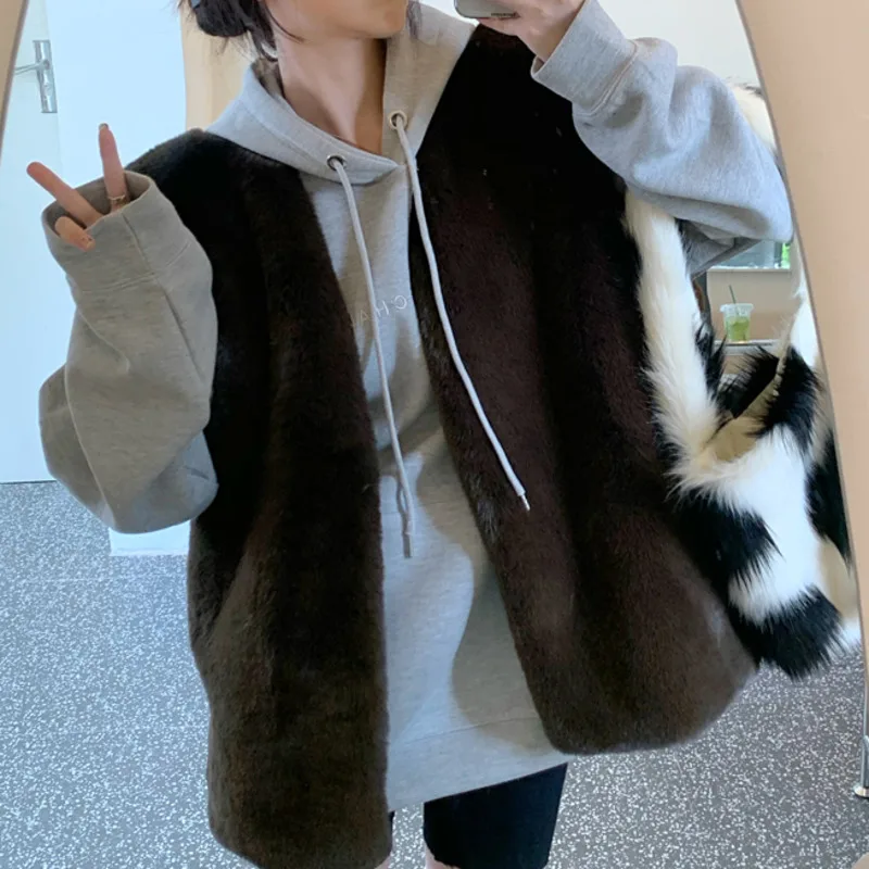 

Loose Plush Vest Coat Women's Clothing Winter 2021 New Net Infrared Vest Waistcoat