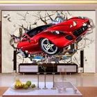 Настенные 3D обои на заказ, самоклеящиеся красные автомобильные фотообои с рисунками из мультфильмов, для детской, спальни, гостиной, украшение для дома, водонепроницаемые