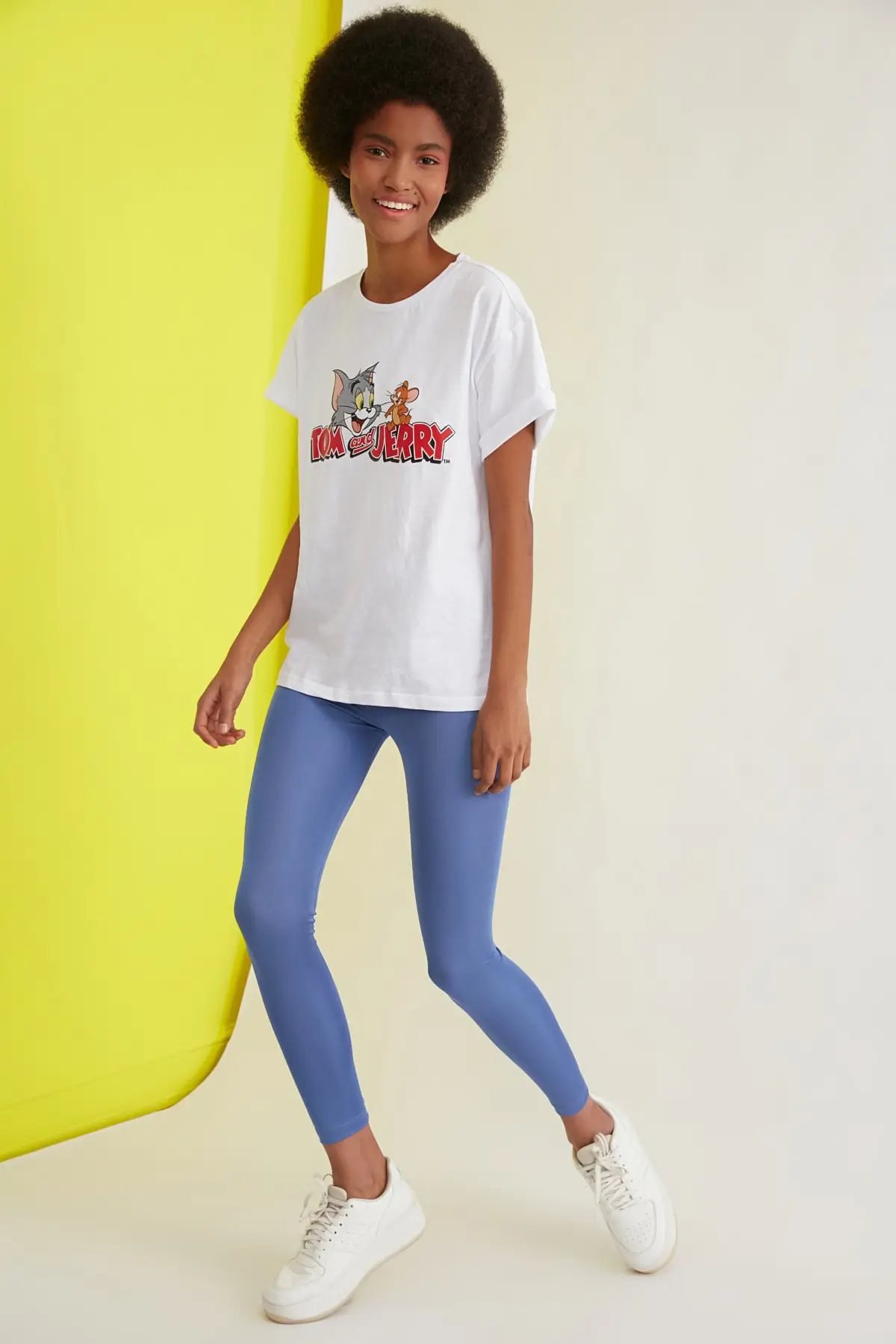 Черные блестящие трикотажные леггинсы TWOAW20TA0053|Колготки| |