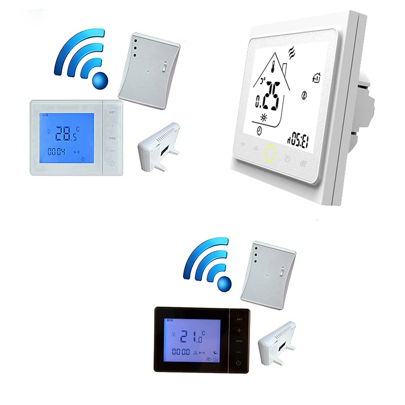 Беспроводной термостат с радиочастотным управлением 5A настенный нагревателем