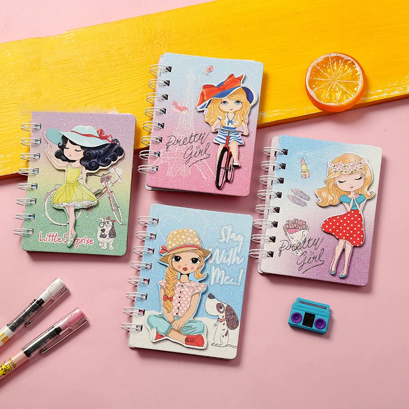 

Блокнот для студентов, новый дизайн, блокнот с мультипликационным рисунком, дневник со свободными листами, корейские милые заметки для снят...