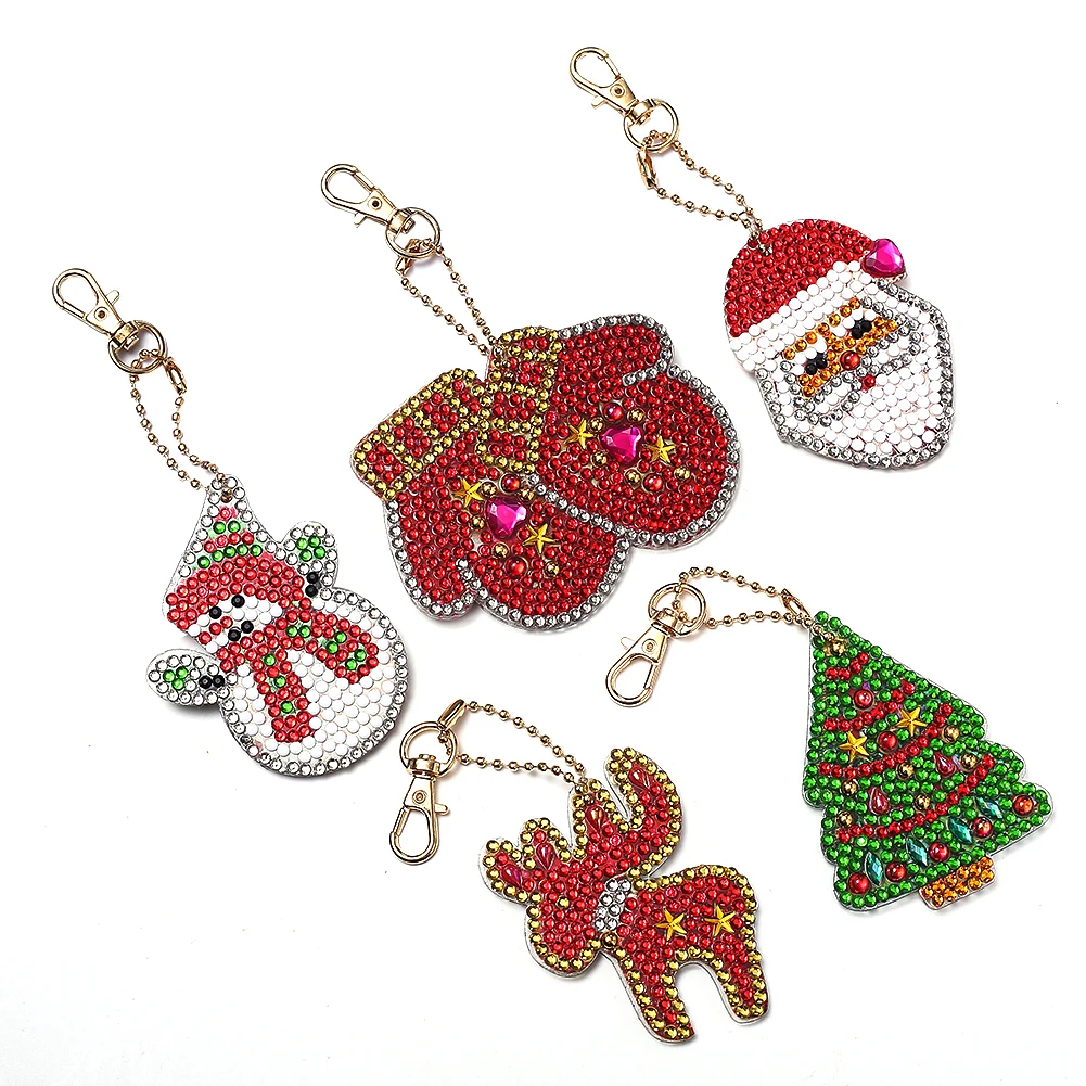 

5 шт брелки 5D мультфильм Рождество Алмазная картина брелок Алмазная вышивка брелок сумка Рождественское украшение Прямая поставка